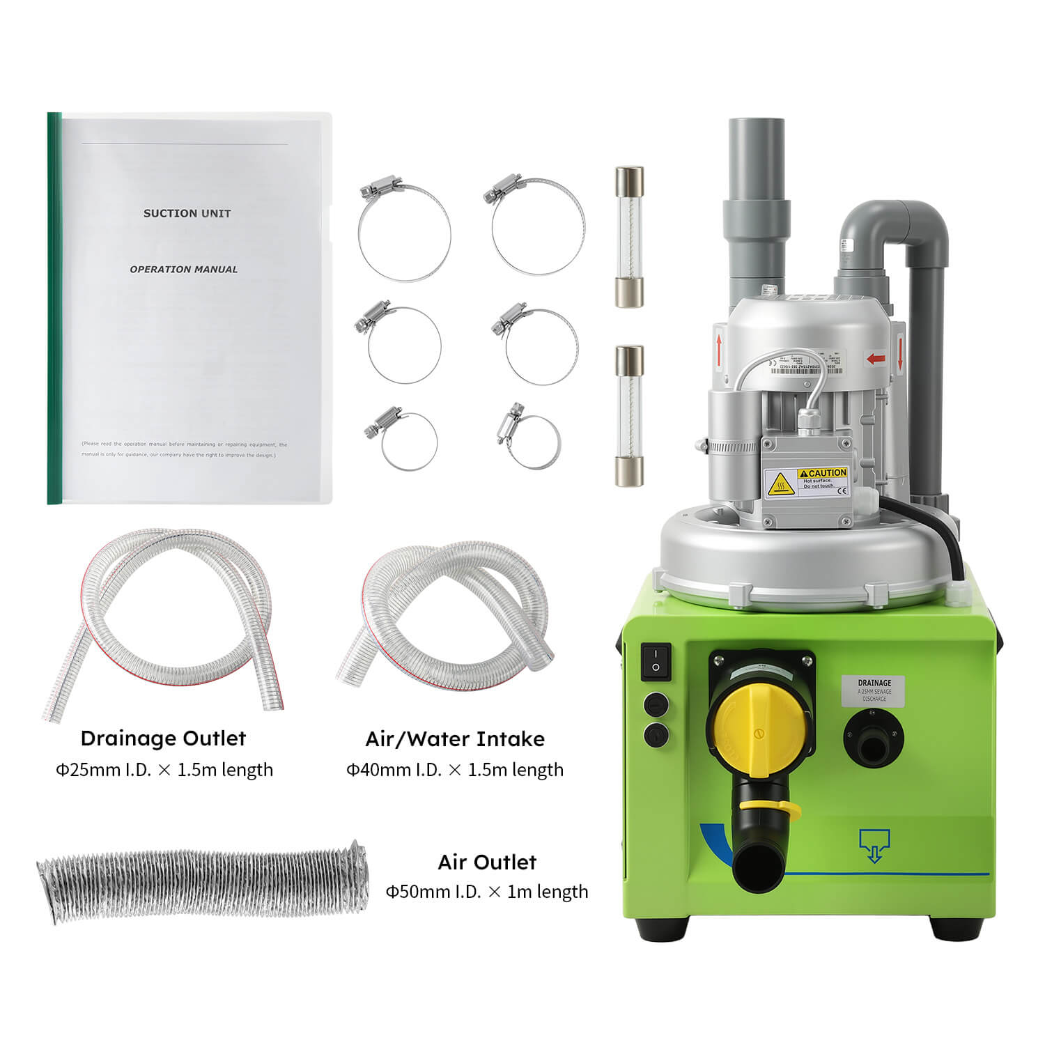 Portable Dental Suction Unit 300L/min 750W for 1-2 Dental Chair Low Working Noise - azdentall.com
