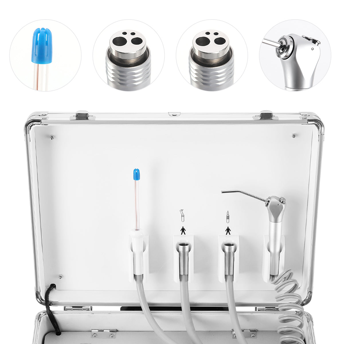 Portable Dental Turbine Machine Dental Delivery Unit Suction System with Air Compressor 4 Holes - azdentall.com