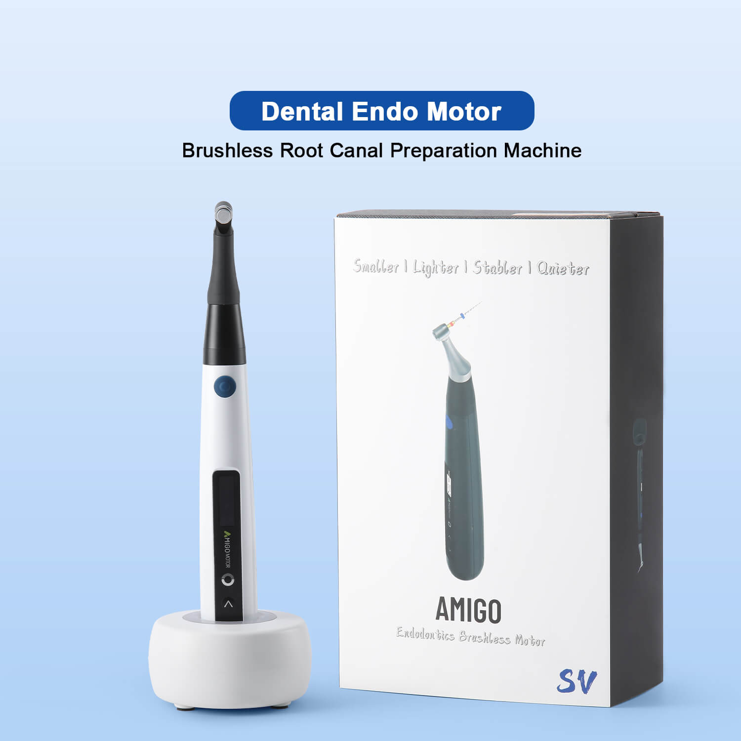 Dental Brushless LED Endo Motor 6.3:1 Mini Contra Angle - azdentall.com