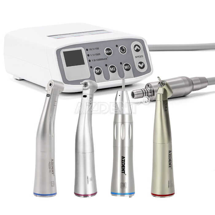 Dental LED Brushless Electric Micro Motor+1:5 LED Increasing Contra Angle Handpiece - azdentall.com