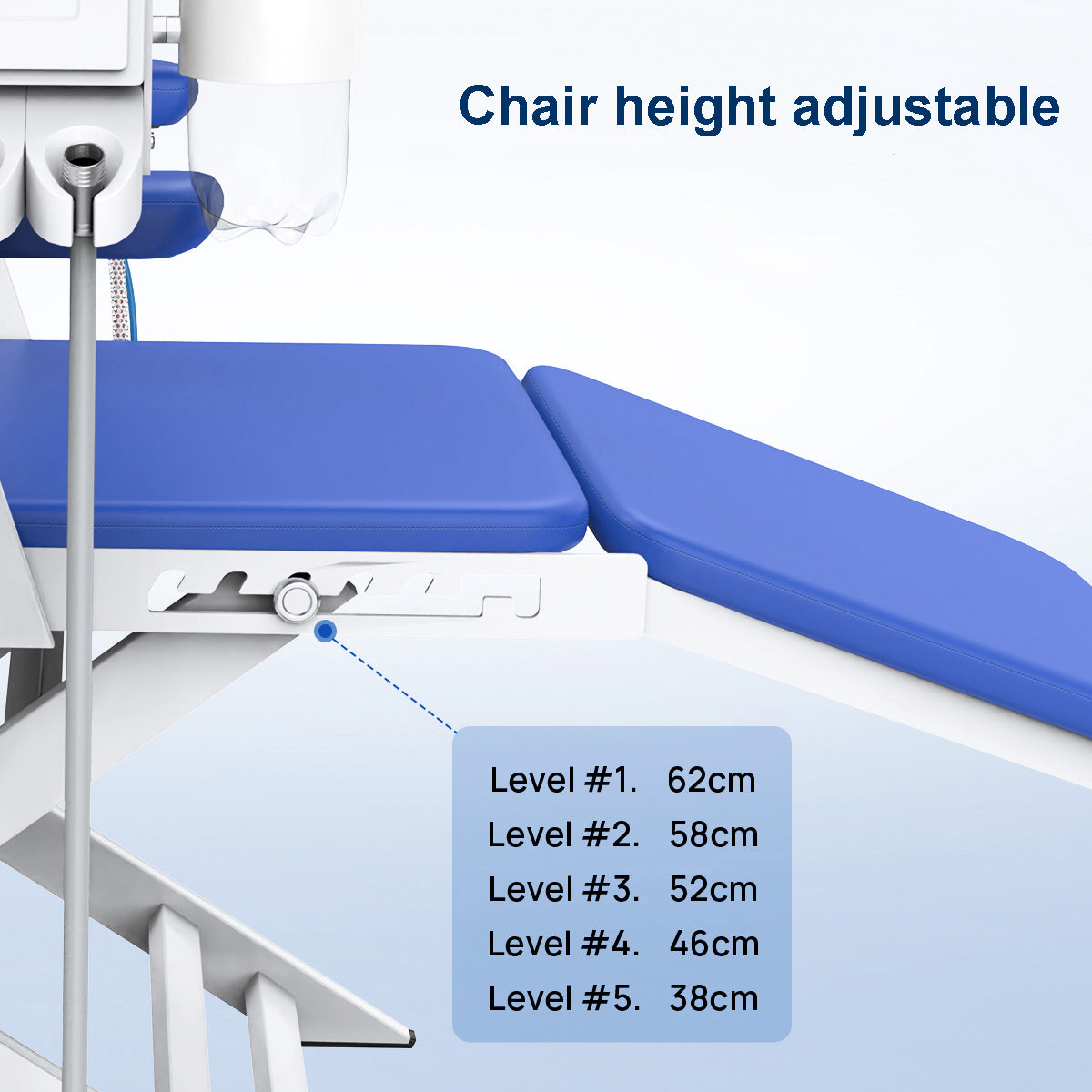 Dental Portable Mobile Folding Chair Rechargeable LED Light with Turbine Blue 4 Holes - azdentall.com