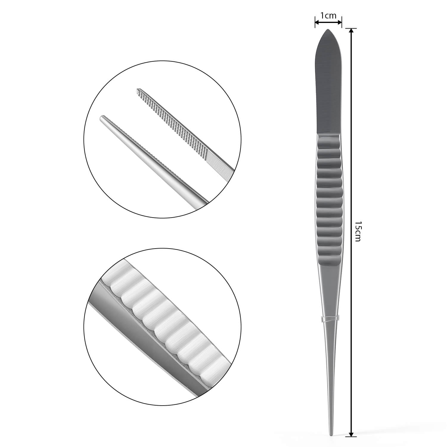 Dental Straight Tweezers Rounded Tip Stainless Steel - azdentall.com