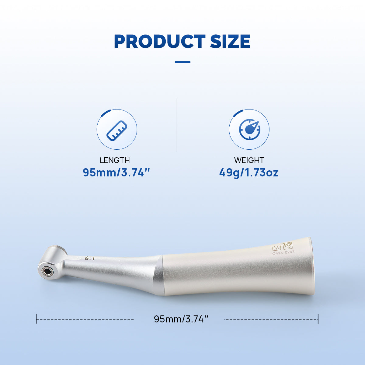 Dental 6:1 Reduction Endo Handpiece Contra Angle Mini Head Push Button - azdentall.com