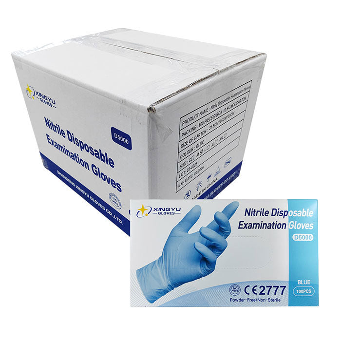 10 Boxes Disposable Nitrile Exam Gloves Blue Powder & Latex Free 4 Mil S/M/L/XL 100pcs/Box - azdentall.com
