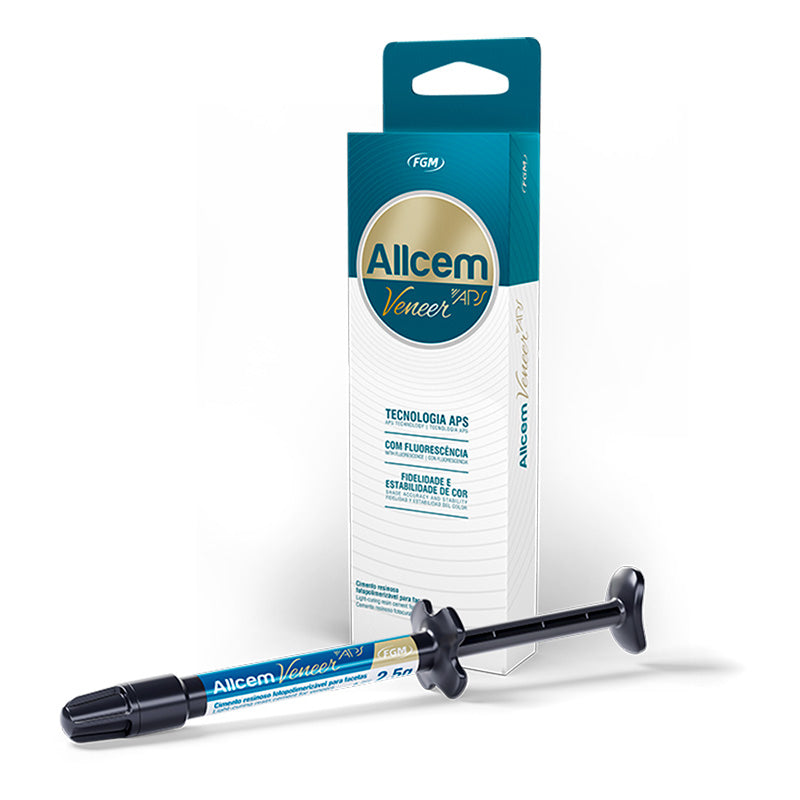 FGM Allcem Veneer APS Light-Curing Resin Cement A1/Trans/Opaque White/E Bleach M 2.5g Syringe - azdentall.com