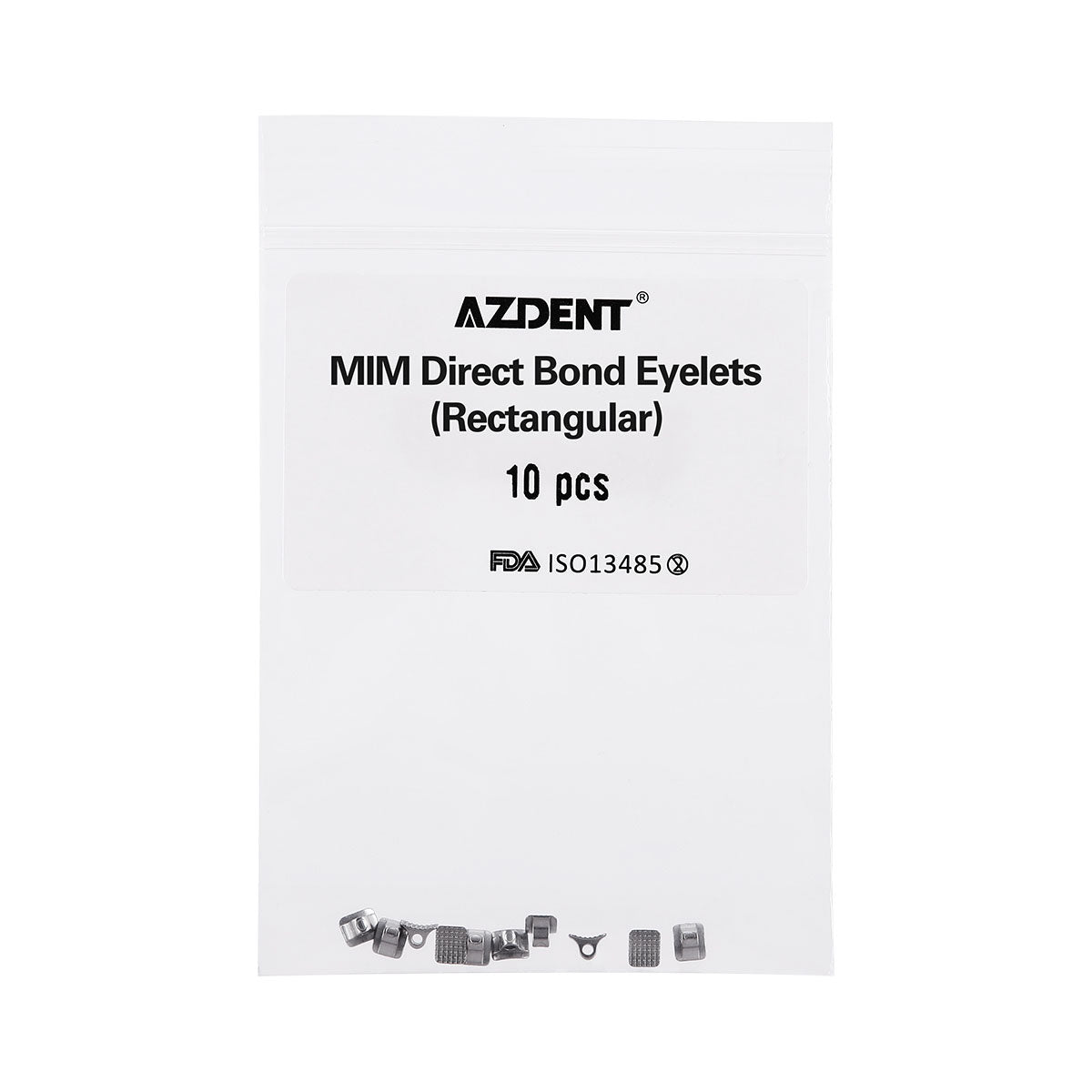 AZDENT Dental Lingual Button Direct Bond Eyelet Round/Rectangular Base 10pcs/Bag - azdentall.com