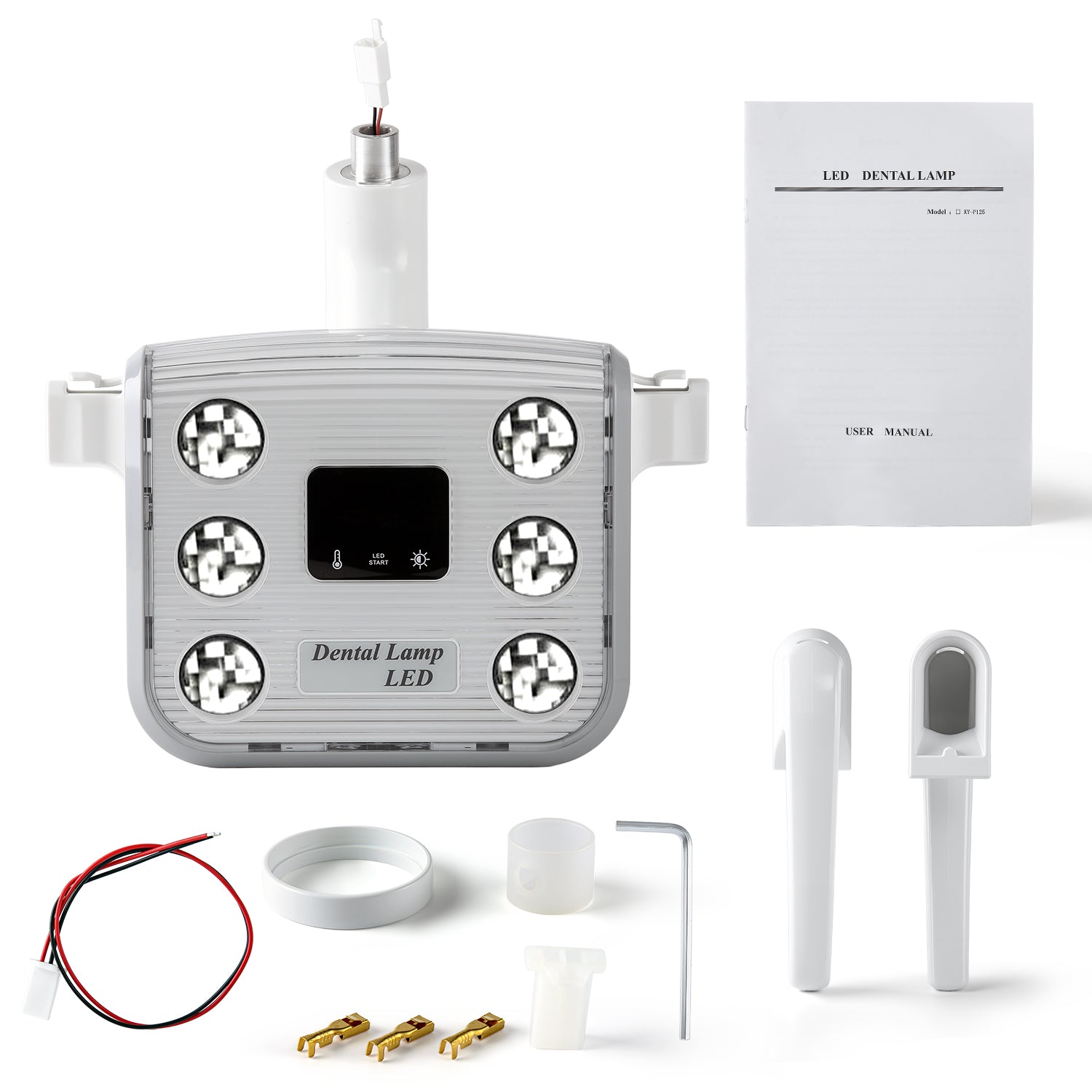 Dental Unit Chair LED Oral Light Lamp with LCD Display 6 Lights 15W Dual-Color Adjustable - azdentall.com