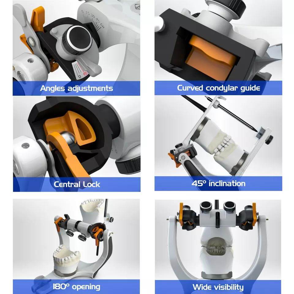 BIOART Semi-Adjustable Articulator A7 Plus with Elite Facebow Plastic Case - azdentall.com