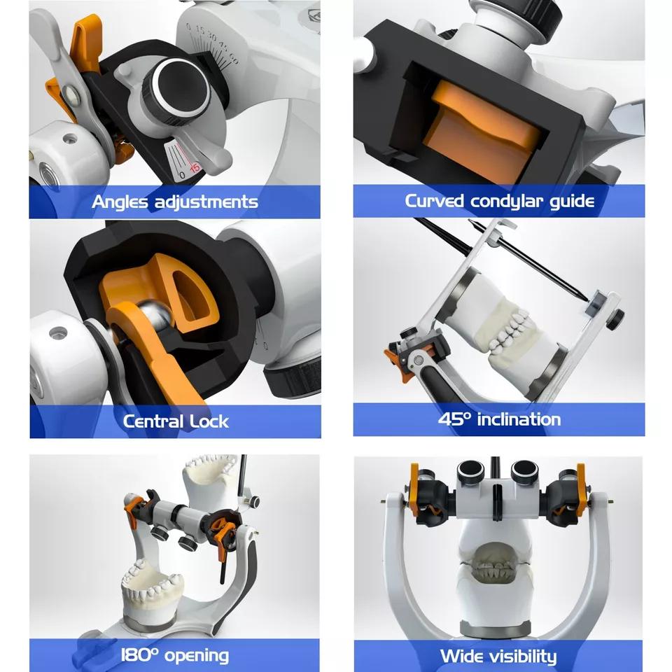 BIOART A7 Plus Semi-Adjustable Articulator with Standard Facebow Plastic Case - azdentall.com