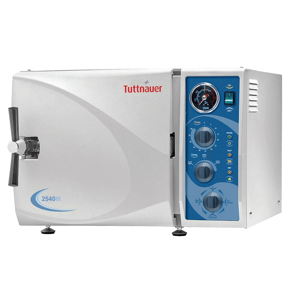 Tuttnauer 2540M Manual Tabletop Autoclave Sterilizer 23L 10"x19" Chamber - azdentall.com