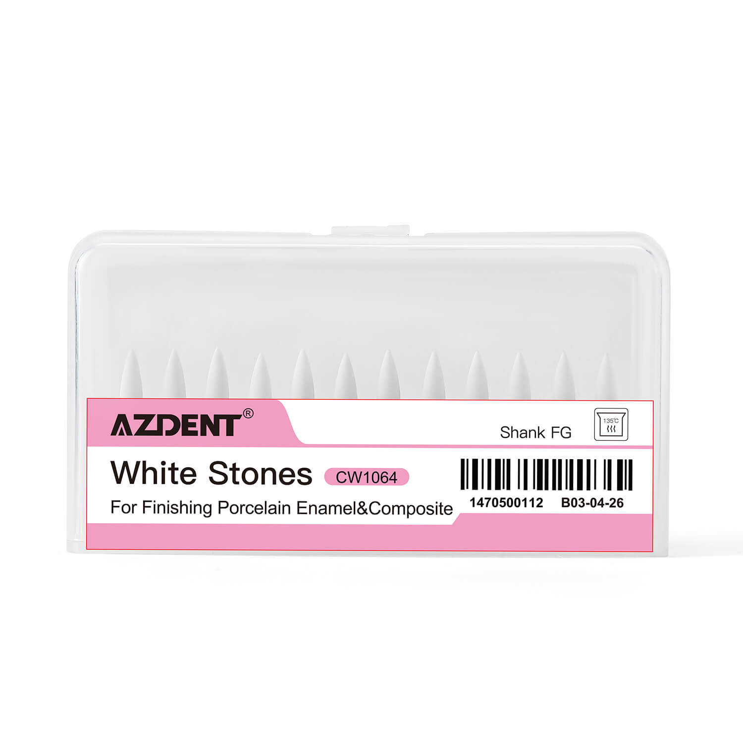 AZDENT Dental Polishing FG Burs Flame Shape White Stone 12pcs/Kit - azdentall.com