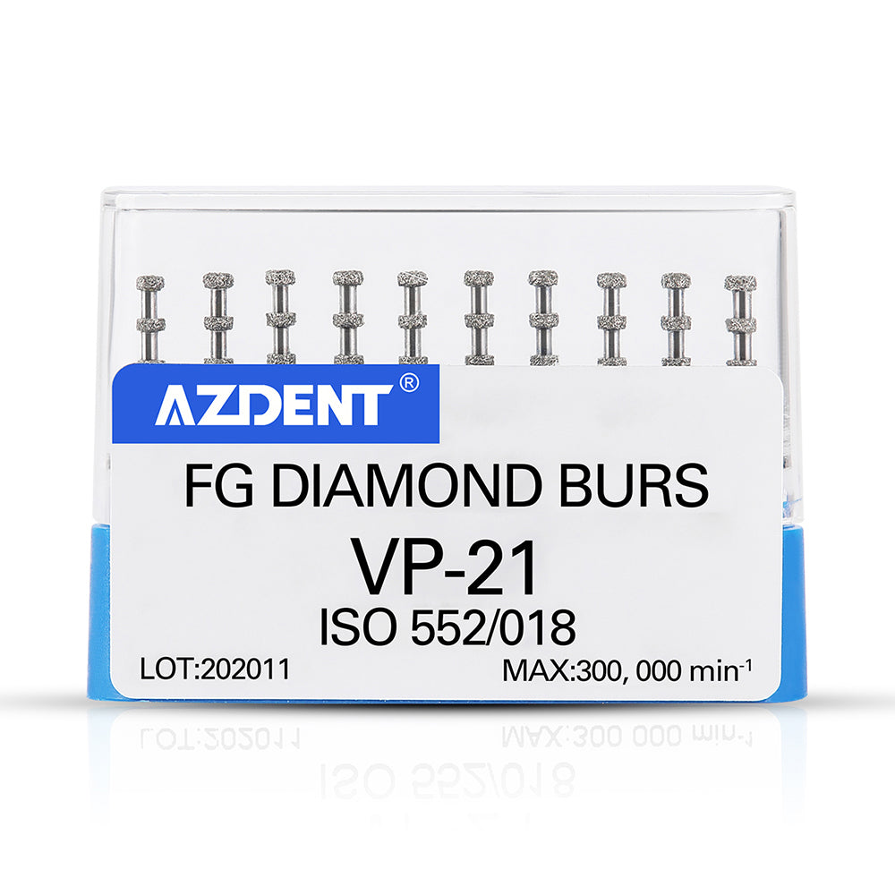 AZDENT Dental FG Diamond Burs VP-21 Depth Marking 10pcs/Box-azdentall.com