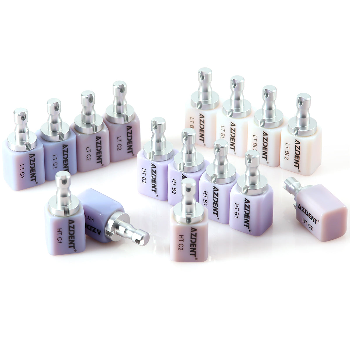 AZDENT Lithium Disilicate C14 Glass Ceramic Blocks LT/HT Dental Lab Crown Material for CAD CAM Sirona Cerec Milling Syste 5pcs/Box - azdentall.com