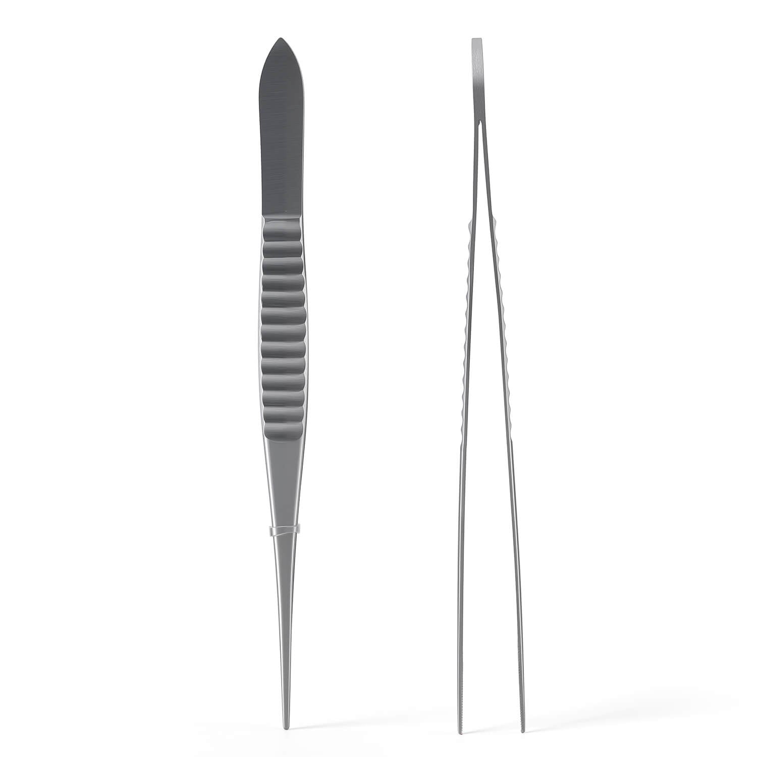 Dental Straight Tweezers Rounded Tip Stainless Steel - azdentall.com