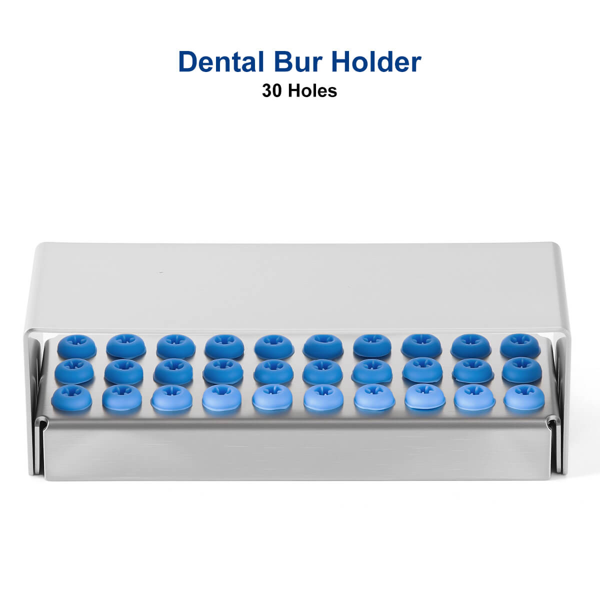 Dental Burs Holder Block Stainless Steel Disinfection Box 30 Holes - azdentall.com