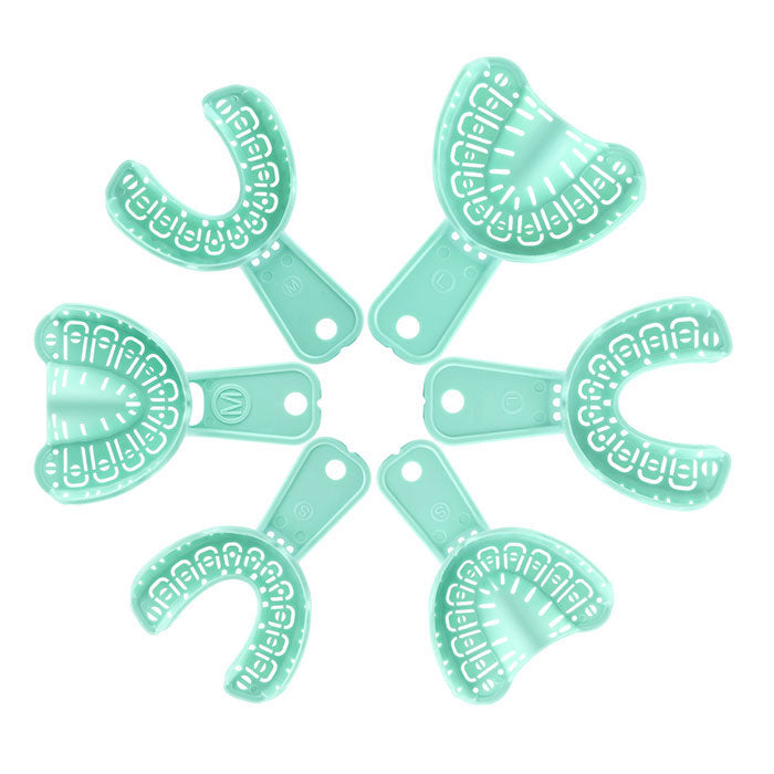 Dental Impression Trays Full Mouth for Teeth Mold Tray S M L Green 6pcs/Set - azdentall.com