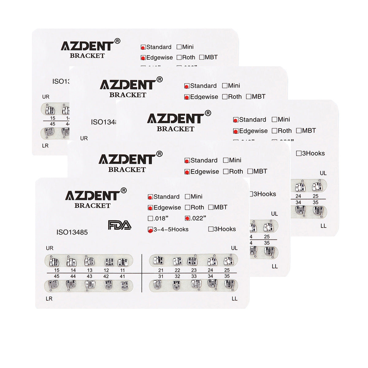 Orthodontic Brackets 10 Packs Ceramic - MBT 022 With 3/4/5 Orthodontic Brackets 10 Packs Ceramic - MBT 022 With 3/4/5