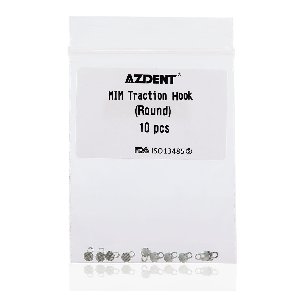 AZDENT Dental Lingual Button Consumables Round/Rectangular Bondable Traction Hook 10/Bag - azdentall.com