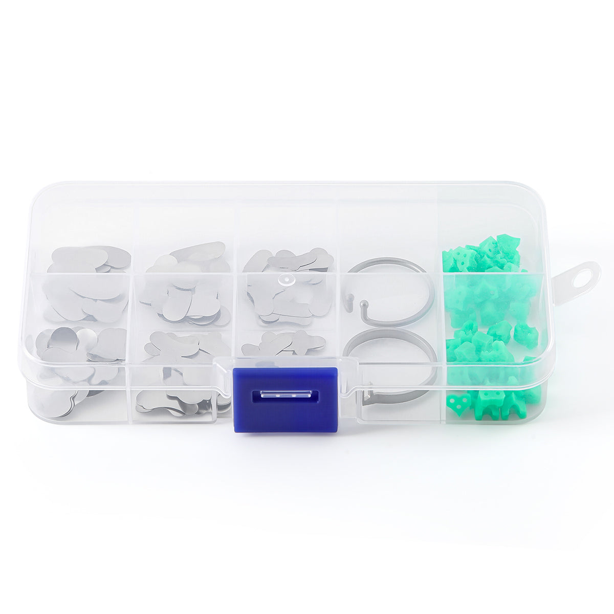 Dental Sectional Contoured Metal Matrices Matrix Ring With 40Pcs Silicone Delta Wedges 100Pcs/Box