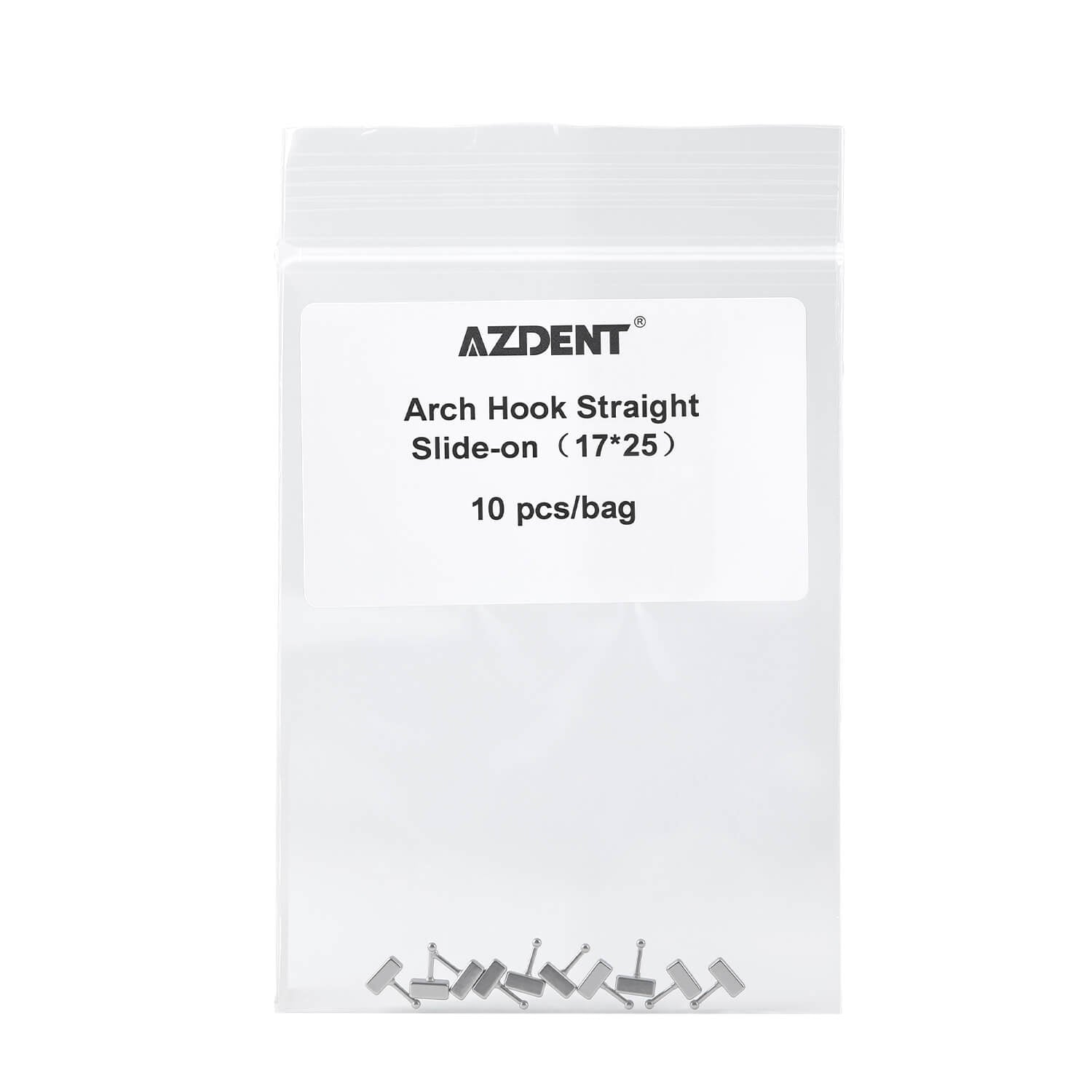 Dental Orthodontic Arch Hook Curve/Straight Slide-on 17*25 Universal 10pcs/Bag  - azdentall.com