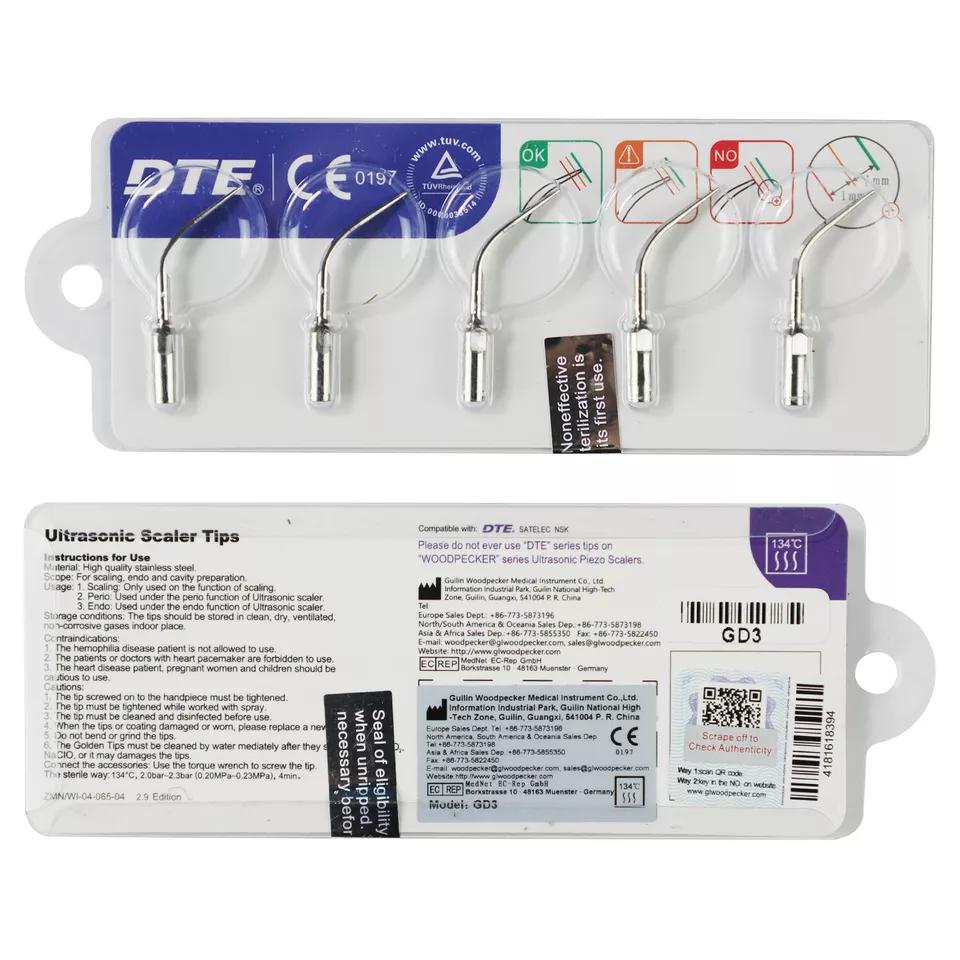 Woodpecker GD3 Ultrasonic Scaler Tips 5Pcs/ Set - azdentall.com