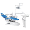 Dental Chair Unit QL2028III-2024 DC Motor Computer Controlled PU Hard Leather w/ Dentist Stool Dark Blue - azdentall.com