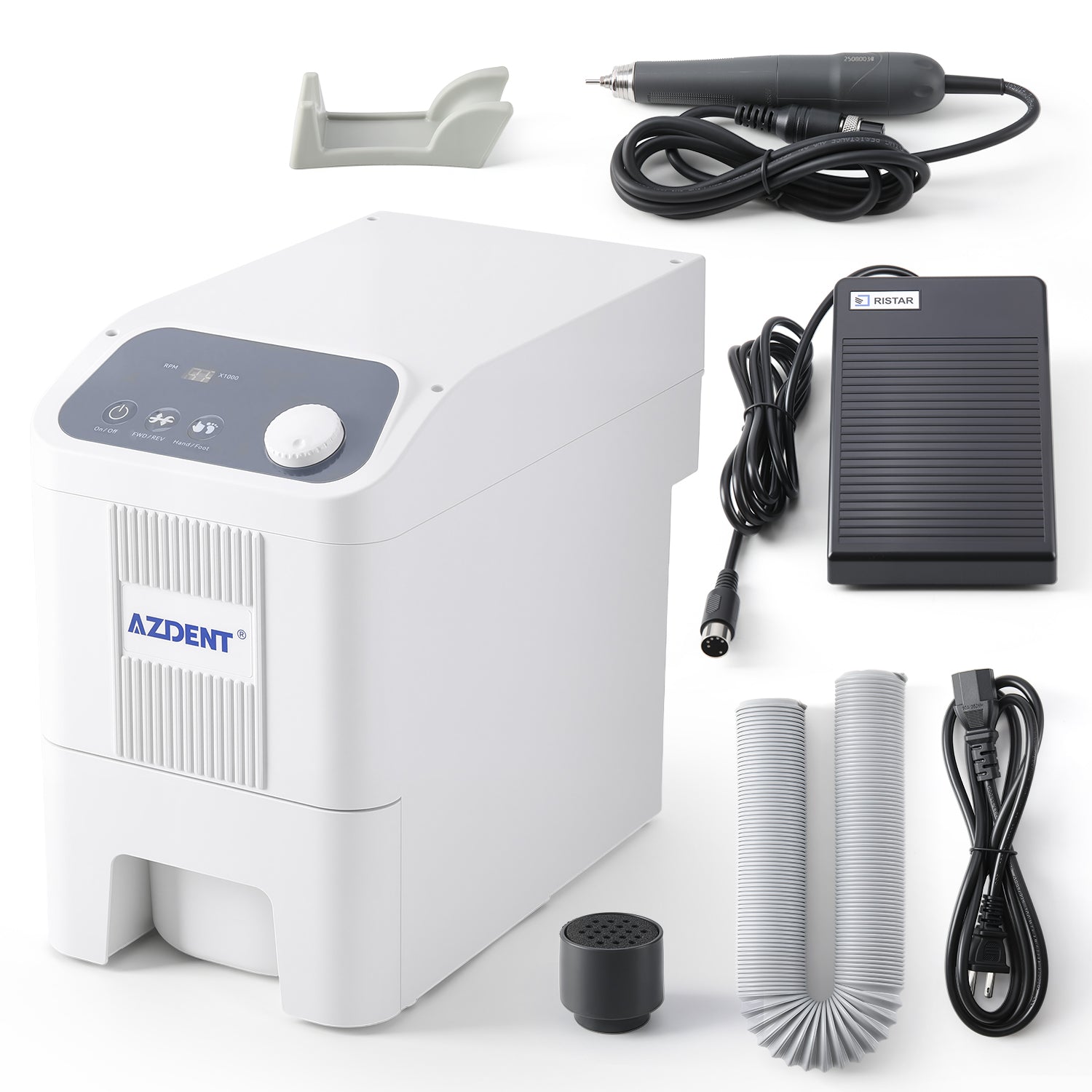 AZDENT 230W Dental 2-in-1 Dust Suction Machine Brushless DC Micromotor Polishing Machine - azdentall.com