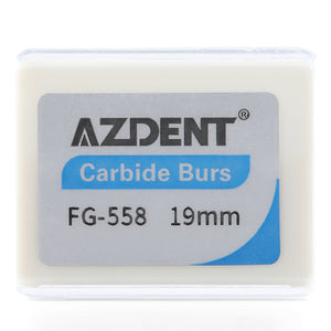 Dental Carbide Bur FG #558 Straight Fissure Crosscut 10pcs/Box - azdentall.com