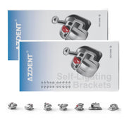 AZDENT Dental Metal Self-Ligating Brackets Roth/MBT .022 Hooks 345 With Buccal Tube Movable Hook Auxiliary Hole 20+8/Box - azdentall.com