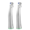 2 Pcs Dental LED Fiber Optic 20:1 Implant Contra Angle Low Speed Handpiece Push Button Stainless Steel Body - azdentall.com