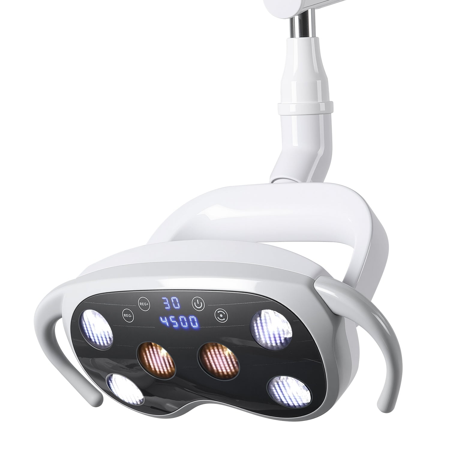 Dental Unit Chair LED Oral Light Lamp with LCD Display 6 Lights 9W Dual-Color Adjustable - azdentall.com