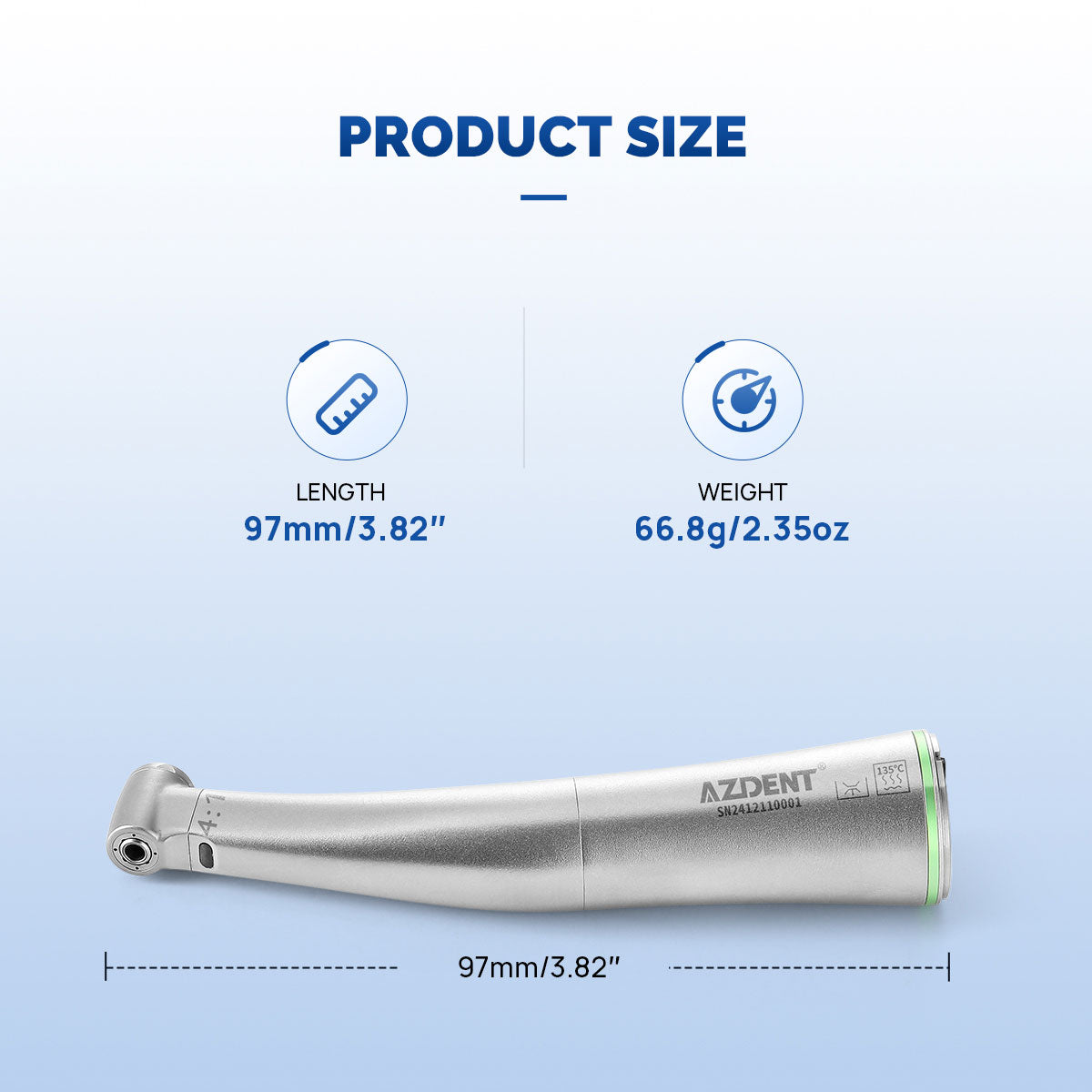 AZDENT Dental Mini 4:1 Contra Angle Fiber Optic Low Speed Handpiece - azdentall.com