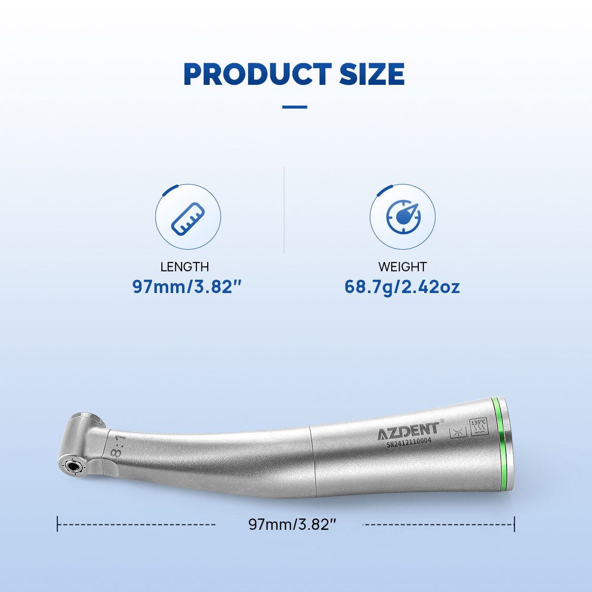 AZDENT Dental Mini 8:1 Low Speed Handpiece Contra Angle Quattro Spray For Endo or Prophy - azdentall.com