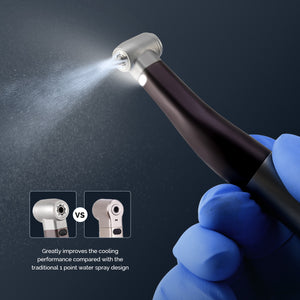 AZDENT 1:1 Fiber Optic LED Low Speed Contra Angle Handpiece Push Button Internal Spray - azdentall.com