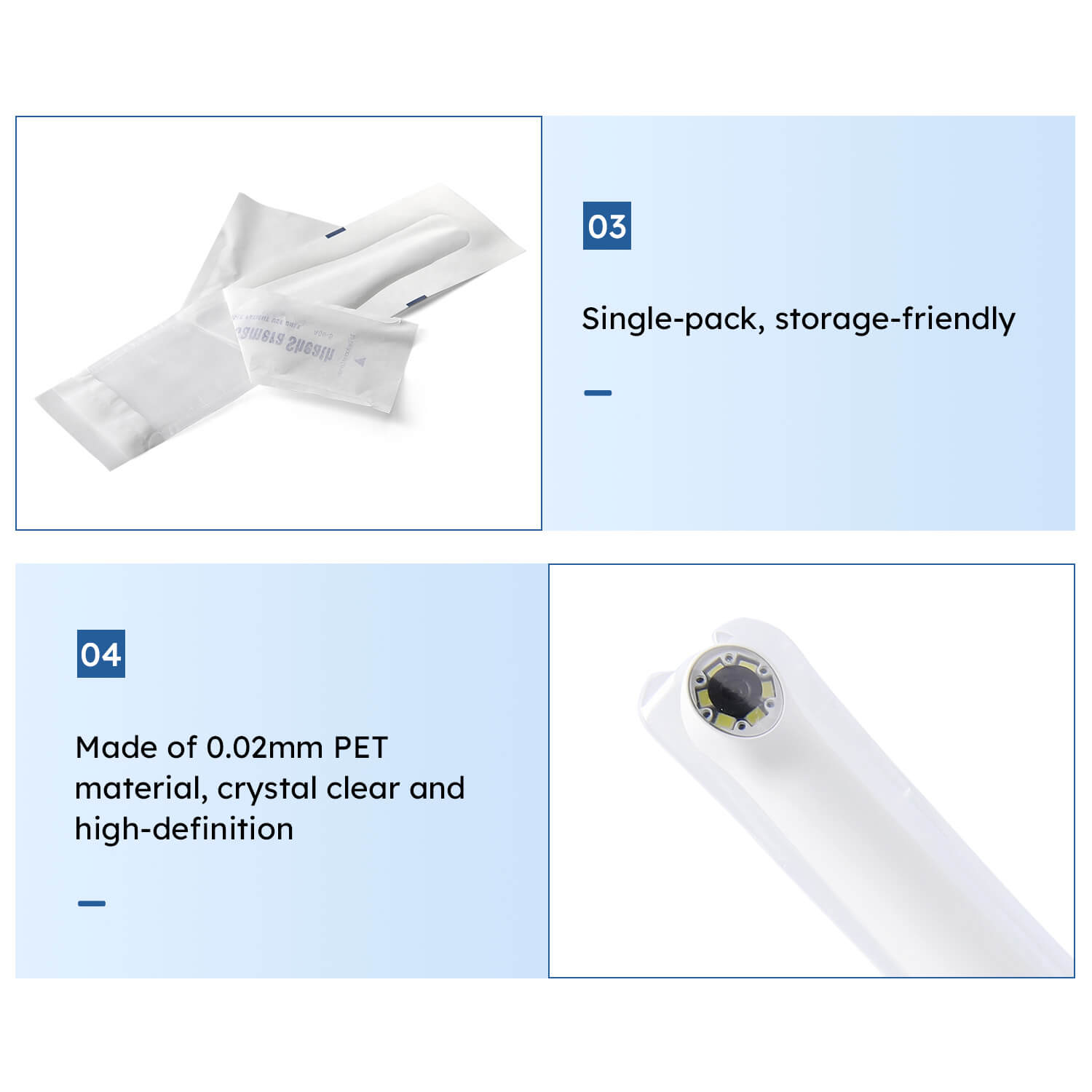 Dental Disposable Intraoral Camera Sheath Endoscope Protective Film Sleeves 100pcs/Box - azdentall.com