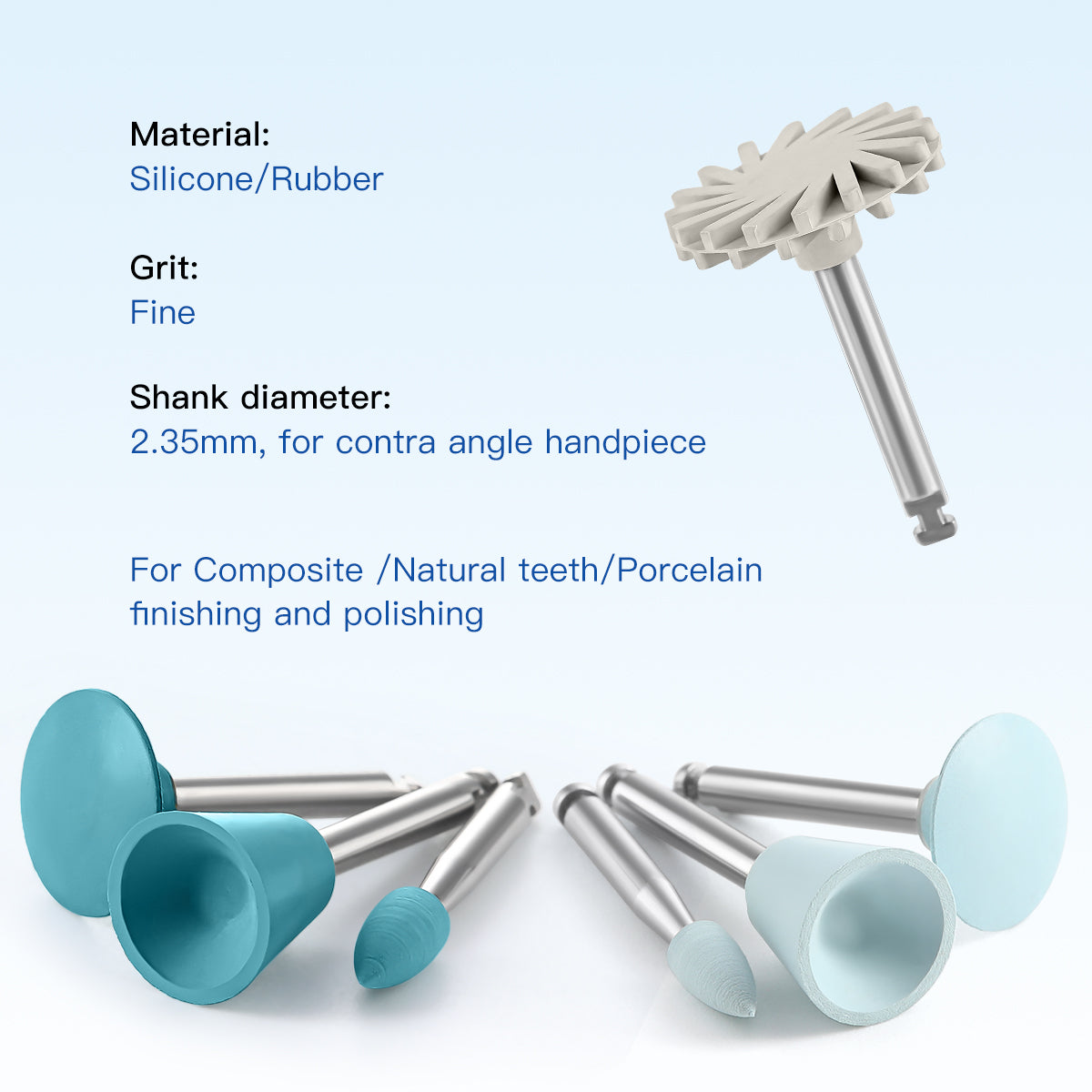 Dental Composite Polishing Kit RA 2.35MM Finishing Polishers for Contra Angle 14pcs/Box  - azdentall.com