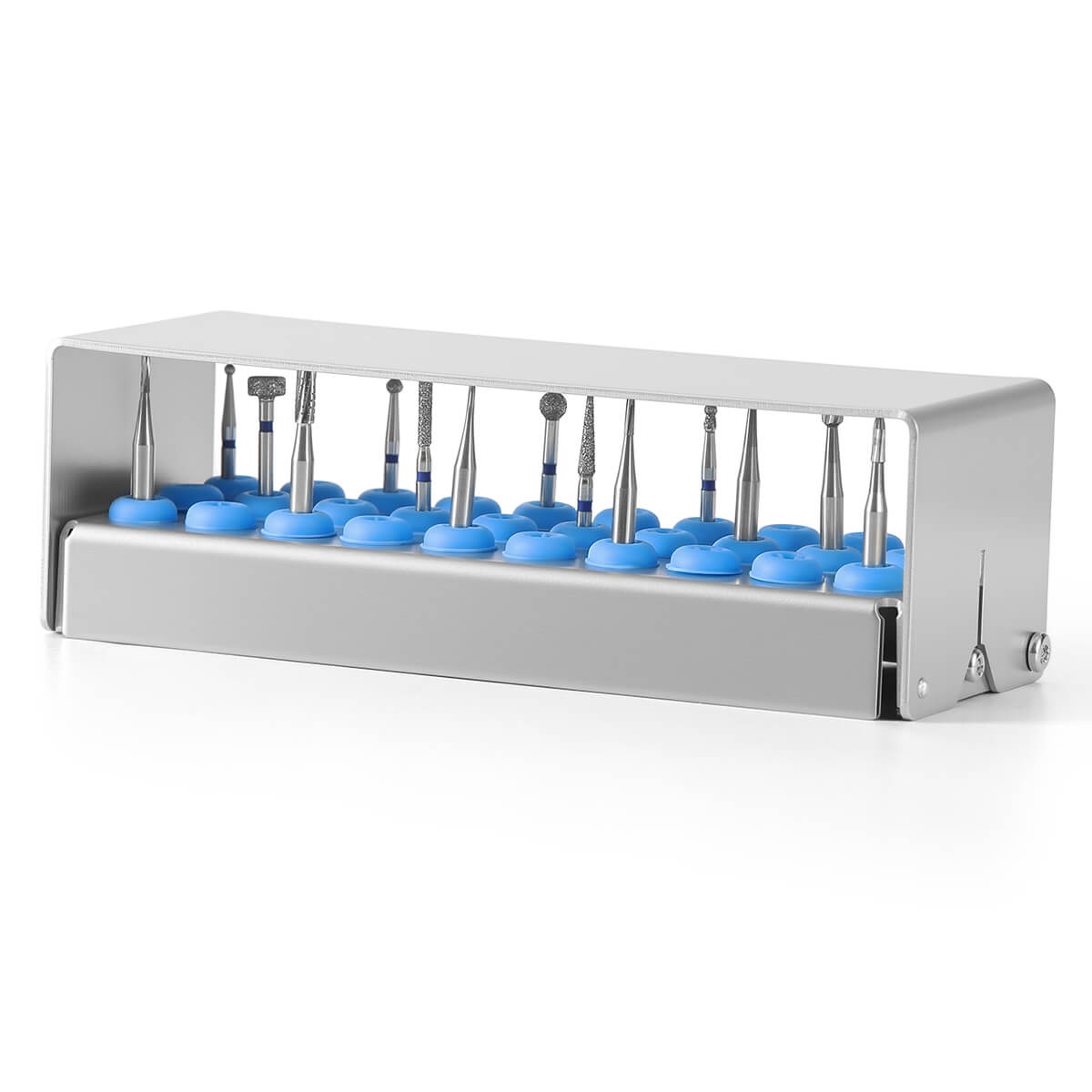 Dental Burs Holder Block Stainless Steel Disinfection Box 30 Holes - azdentall.com