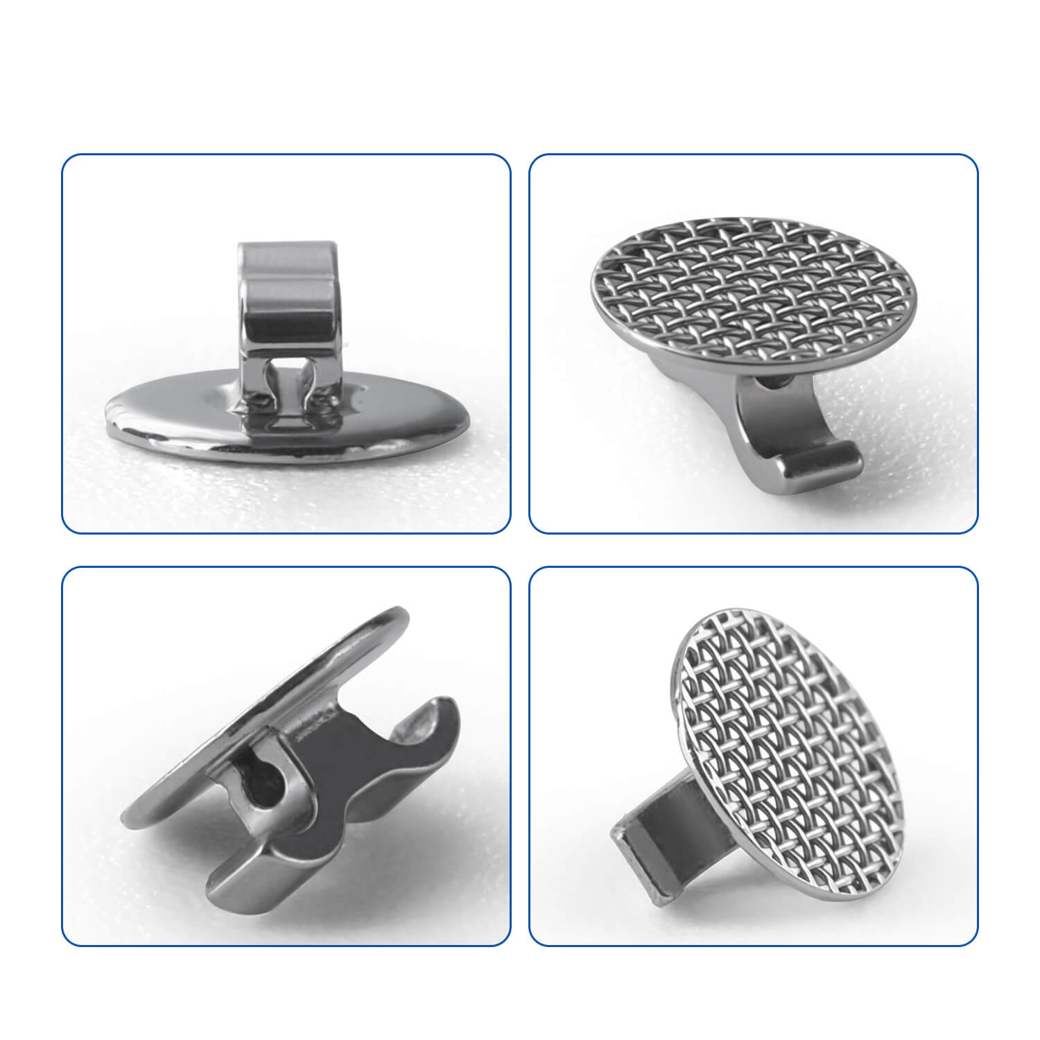 Dental Bondable Lingual Button with Hole Vertical/Horizontal Channel 10pcs/Pack - azdentall.com