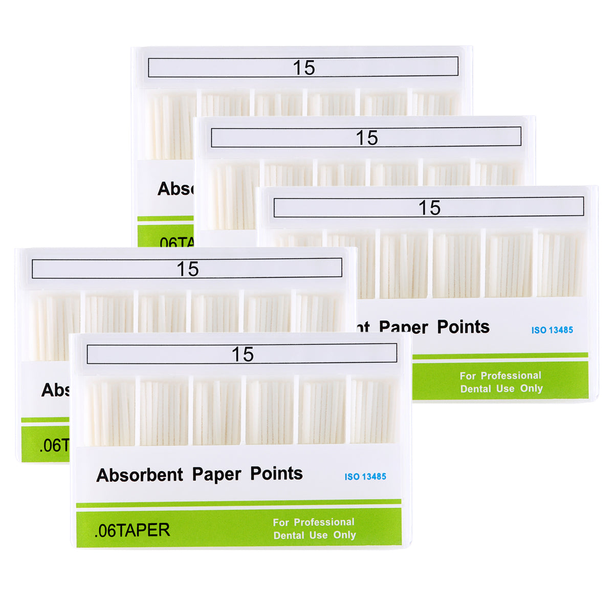 5 Boxes Absorbent Paper Points #15 Taper Size 0.06 100/Box - azdentall.com