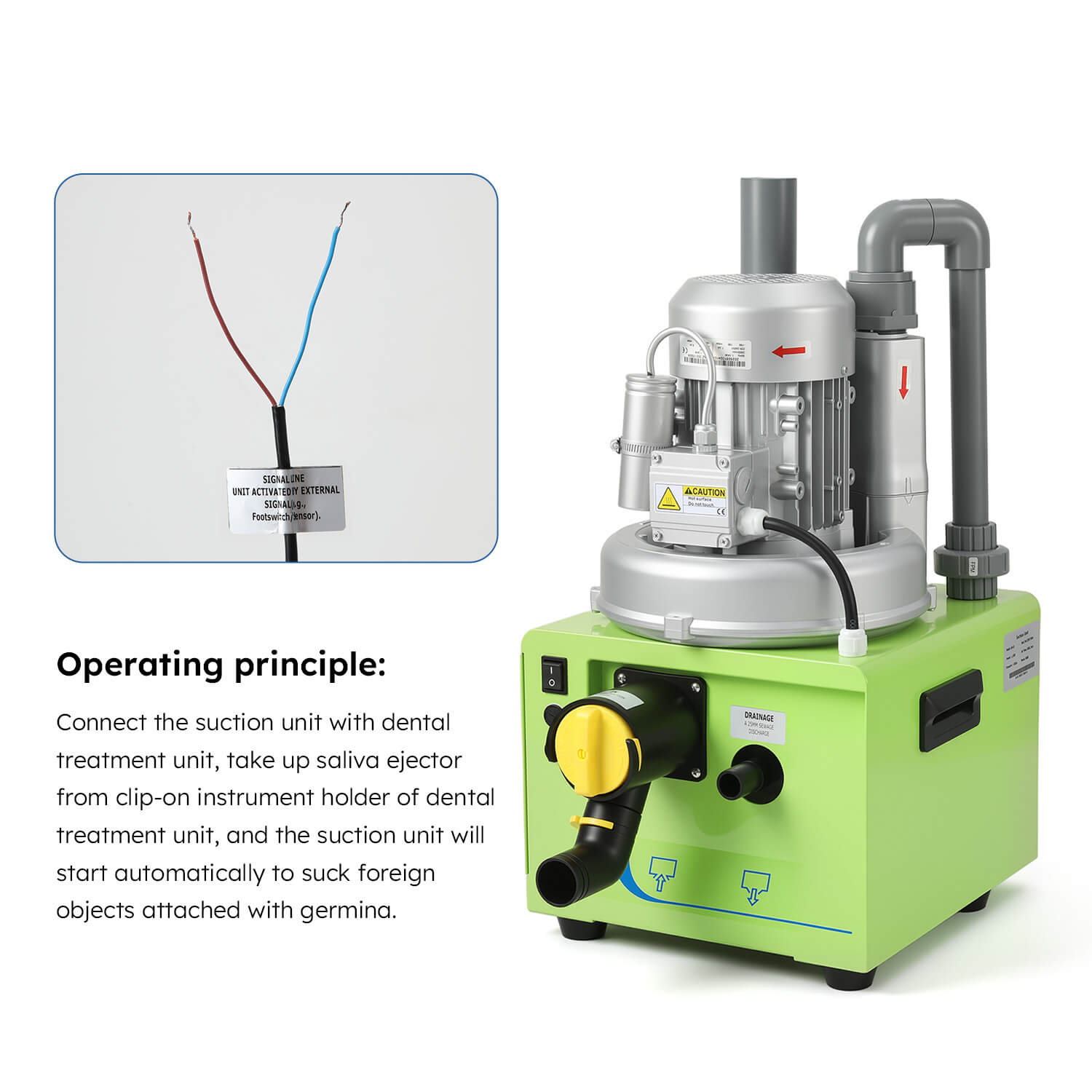 Portable Dental Suction Unit 600L/min 1100W for 2-3 Dental Chair Low Working Noise - azdentall.com