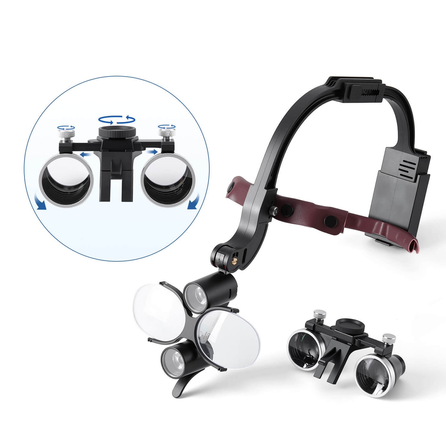 Dental LED Head Light Lamp Magnification Binocular Loupes 2.5X 3.5X