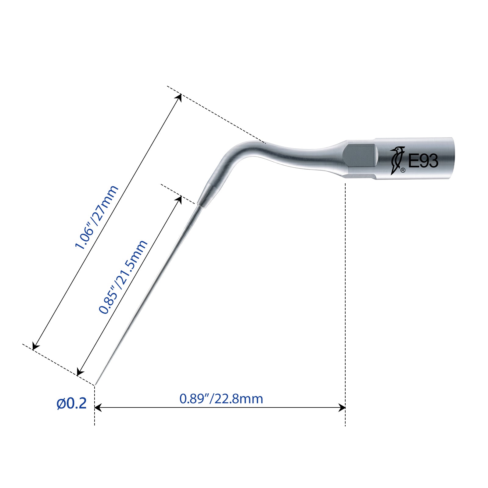 Woodpecker E93 Irrigation Needle Tips for Endo 3 1pc/pack - azdentall.com