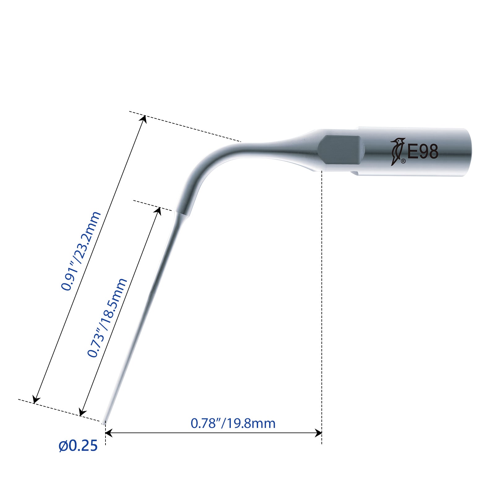 Woodpecker E98 Irrigation Needle Tips for Endo 3 1pc/pack - azdentall.com
