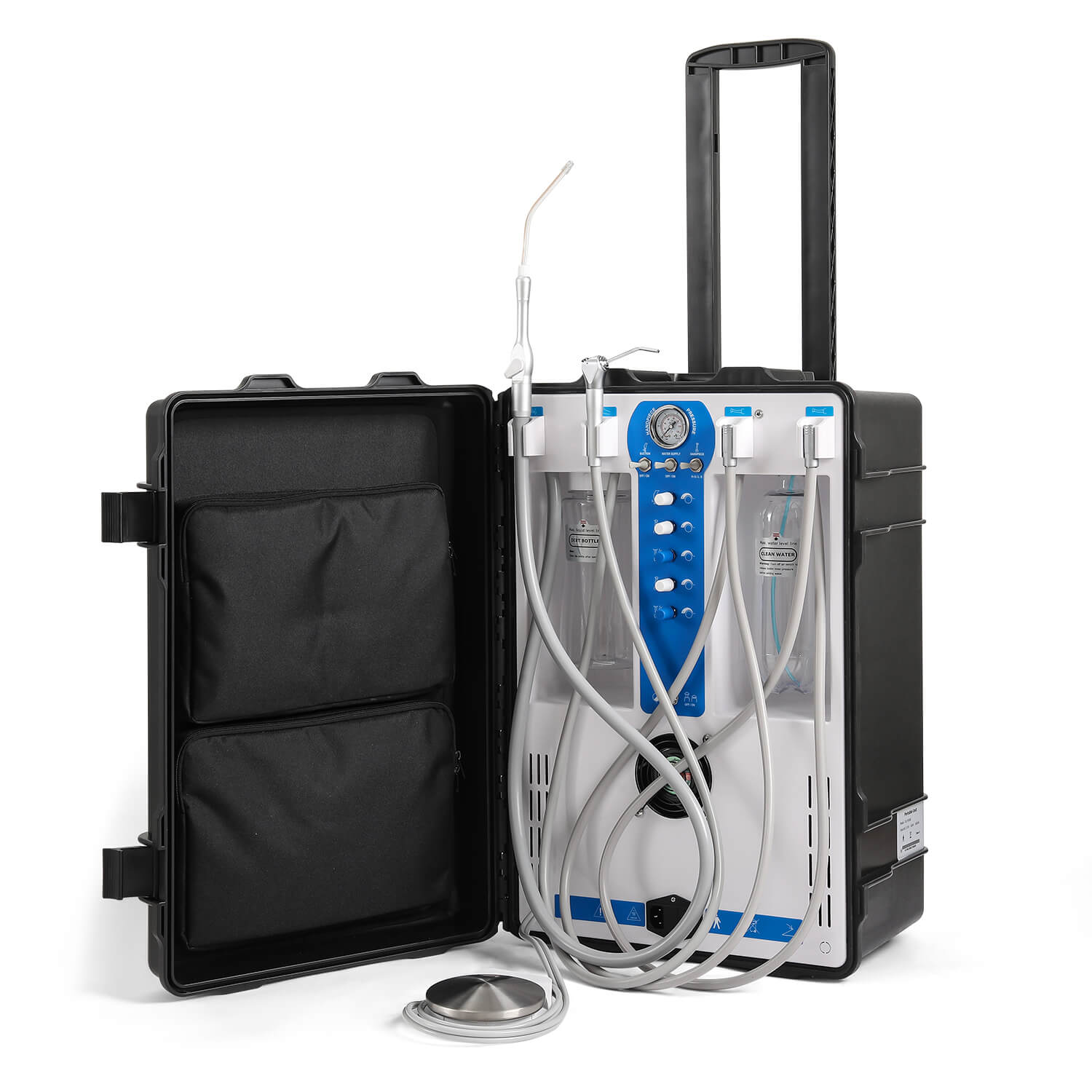 Portable Dental Mobile Delivery Unit P204S High Suction with Air Compressor 4 Hole - azdentall.com