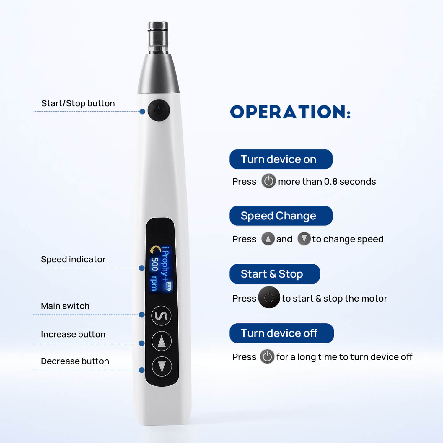 Dental Cordless Hygiene Prophy Handpiece 360° Rotating - azdentall.com