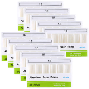 10 Boxes Absorbent Paper Points #15 Taper Size 0.06 100/Box - azdentall.com