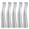 5 Pcs Dental LED Fiber Optic 20:1 Implant Contra Angle Low Speed Handpiece Push Button Stainless Steel Body - azdentall.com