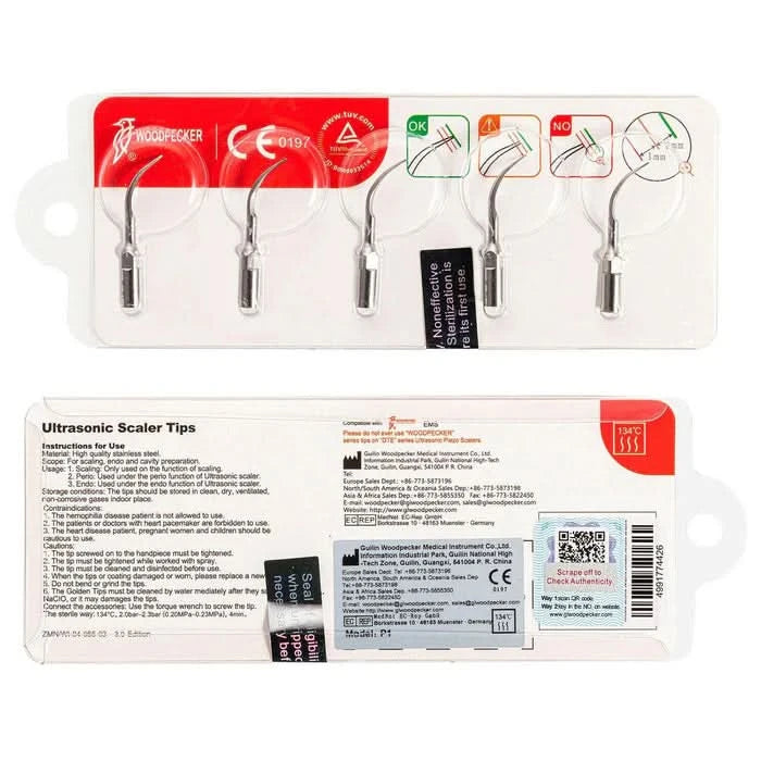 Woodpecker Ultrasonic Scaler P1 Tips 5Pcs/Set - azdentall.com
