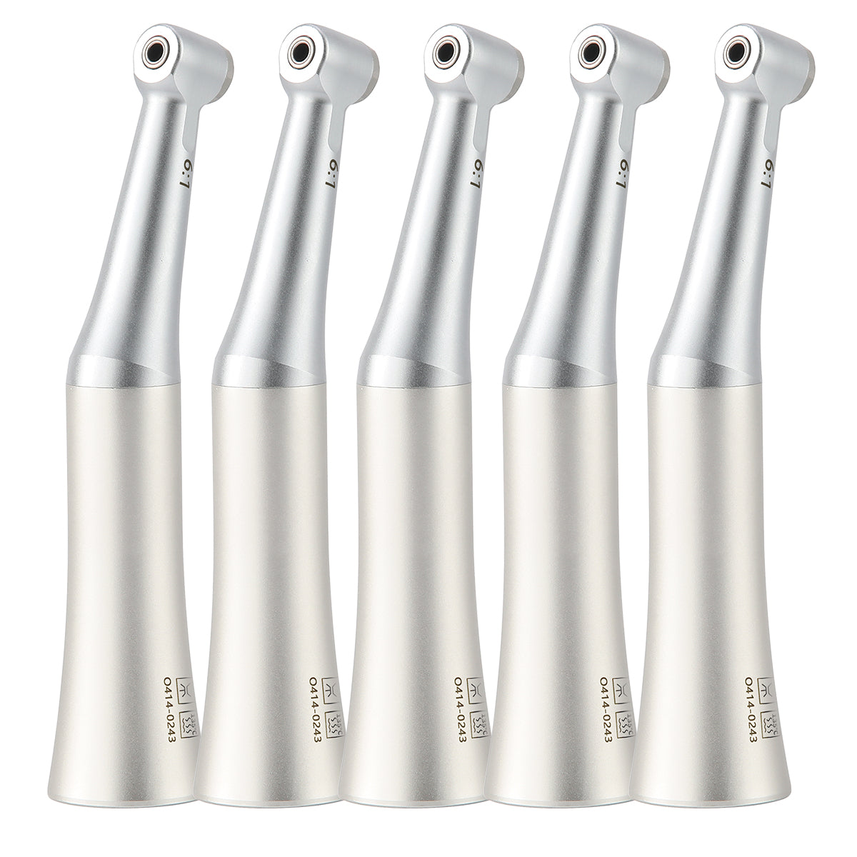 5 Pcs Dental 6:1 Reduction Endo Handpiece Contra Angle Mini Head Push Button - azdentall.com