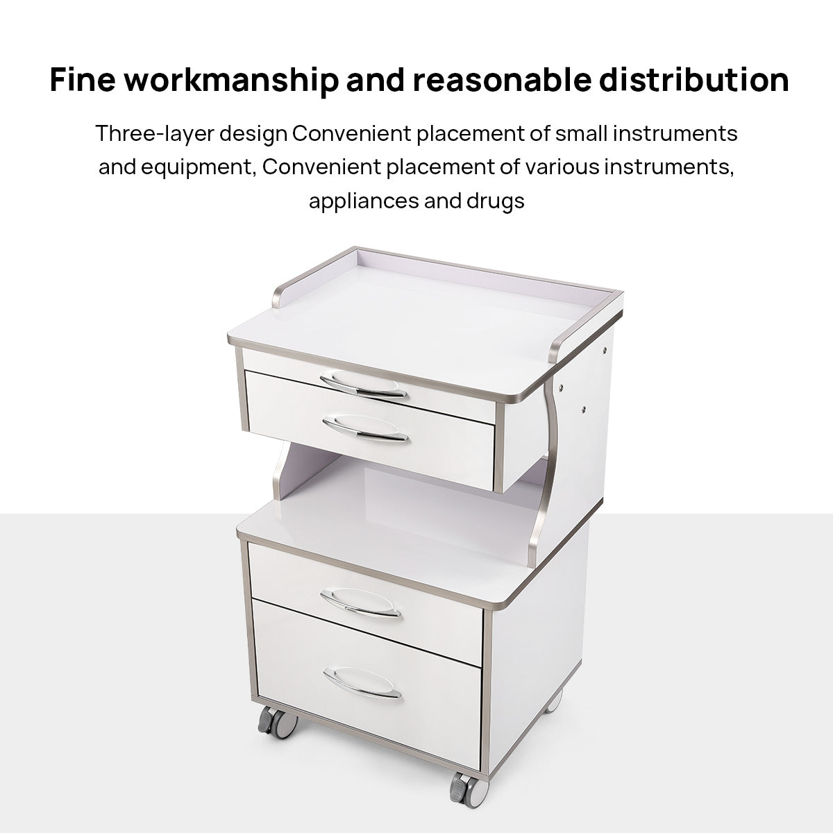 Dental G15 Mobile Cabinet Cart with Three Drawers - azdentall.com